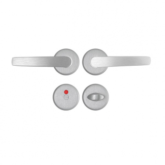 AXA Deurklink op rozet | AXA (Rond, Toiletsluiting, Aluminium, 2 stuks) 62284011E K010811571 - 1