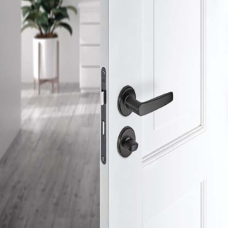 AXA Deurklink op rozet | AXA (Rond, Toiletsluiting, Zwart, 2 stuks) 62284018E K010811575 - 4