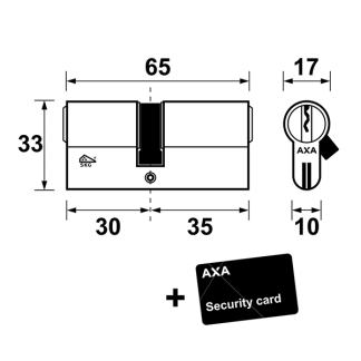 AXA Dubbele cilinder | AXA | 30/35 mm (SKG***) 72610108 K010808951 - 