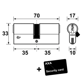 AXA Dubbele cilinder | AXA | 35/35 mm (SKG***) 72611108 K010808961 - 