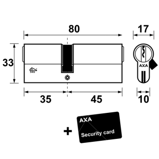 AXA Dubbele cilinder | AXA | 35/45 mm (SKG***) 72611308 K010808958 - 