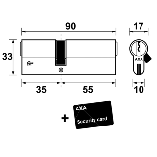 AXA Dubbele cilinder | AXA | 35/55 mm (SKG***) 72611508 K010808965 - 3