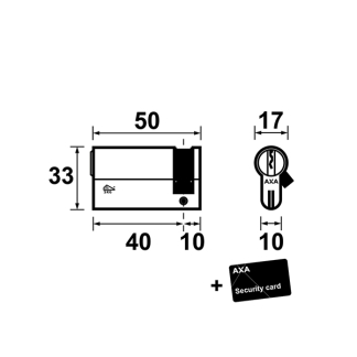 AXA Halve cilinder | AXA | 40/10 mm (SKG***) 72630208 K010808981 - 