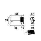 AXA Halve cilinder | AXA | 45/10 mm (SKG***) 72630308 K010808979 - 3