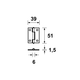 AXA Klepscharnier | AXA | 39 x 51 mm (Ongelagerd, Gegalvaniseerd staal) 11010252E K010808471 - 