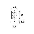 AXA Klepscharnier | AXA | 45 x 64 mm (Ongelagerd, Gegalvaniseerd staal) 11010352E K010808474 - 3