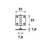 AXA Klepscharnier | AXA | 51 x 51 mm (Ongelagerd, Gegalvaniseerd staal) 11032223E K010808472 - 3