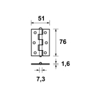 AXA Klepscharnier | AXA | 51 x 76 mm (Ongelagerd, Gegalvaniseerd staal) 11010452E K010808475 - 3
