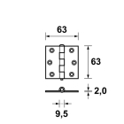 AXA Klepscharnier | AXA | 63 x 63 mm (Ongelagerd, Gegalvaniseerd staal) 11032323E K010808473 - 3