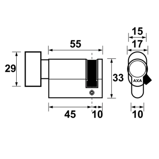 AXA Knopcilinder | AXA | 45/10 mm (Enkel) 72140308 K010808363 - 3