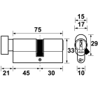 AXA Knopcilinder | AXA | 45/30 mm (Dubbel, SKG**) 72150308 K010808365 - 3