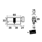 AXA Knopcilinder | AXA | K30/35 mm (SKG***) 72651008 K010808973 - 3