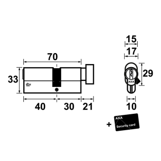 AXA Knopcilinder | AXA | K30/40 mm (SKG***) 72652008 K010808963 - 