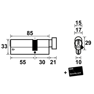 AXA Knopcilinder | AXA | K30/55 mm (SKG***) 72655008 K010808974 - 3