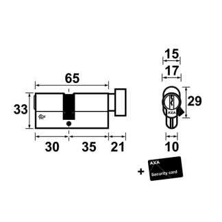 AXA Knopcilinder | AXA | K35/30 mm (SKG***) 72650108 K010808976 - 