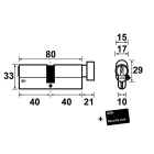 AXA Knopcilinder | AXA | K40/40 mm (SKG***) 72652208 K010808971 - 3