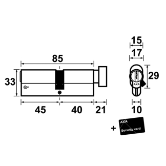 AXA Knopcilinder | AXA | K40/45 mm (SKG***) 72653208 K010808964 - 3
