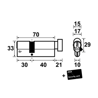 AXA Knopcilinder | AXA | K45/30 mm (SKG***) 72650308 K010808966 - 3