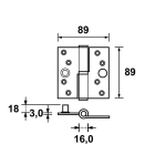 AXA Paumelle | AXA | 89 x 89 mm (Kogelstift, DIN links, SKG***, Tot 105 kg, Gegalvaniseerd staal) 12013523V4E K010808495 - 3