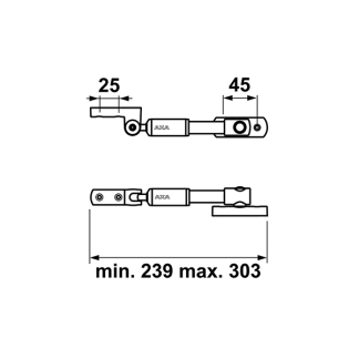 AXA Raamuitzetter | AXA | Tot 20 centimeter (Telescopisch, Buiten draaiende ramen, Geborsteld RVS) 28150081E K010808444 - 