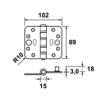 AXA Scharnier | AXA | 102 x 89 mm (Smart EasyFix, SKG***, Buiten draaiend, Afgerond, Staal) 16871023VE K010808505 - 3