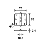 AXA Scharnier | AXA | 76 x 76 mm (Kogellager, Binnen en buiten draaiende ramen, Afgerond, Staal) 15332423E K010808463 - 3