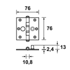 AXA Scharnier | AXA | 76 x 76 mm (Kogellager, SKG**, Buiten draaiende ramen, RVS) 15412481VE K010808487 - 3