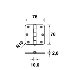 AXA Scharnier | AXA | 76 x 76 mm (Ongelagerd, Binnen en buiten draaiende ramen, Afgerond, Staal) 11052423E K010808478 - 3