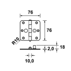 AXA Scharnier | AXA | 76 x 76 mm (Ongelagerd, SKG**, Buiten draaiende ramen, Afgerond, Staal) 11142423VE K010808503 - 3