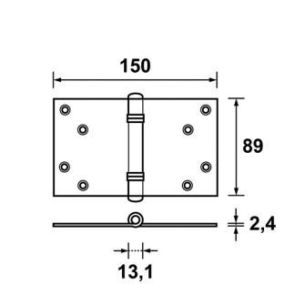 AXA Scharnier | AXA | 89 x 150 mm (Kantelaaf, Binnen en buiten draaiende ramen, Staal) 11345523E K010808460 - 