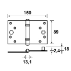 AXA Scharnier | AXA | 89 x 150 mm (Kantelaaf, SKG***, Buiten draaiende ramen, Staal) 11365523VE K010808486 - 3