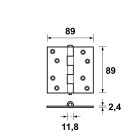 AXA Scharnier | AXA | 89 x 89 mm (Ongelagerd, DIN links/rechts, Staal) 11032523E K010808477 - 3