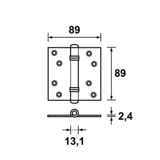 AXA Scharnier | AXA | 89 x 89 mm (Venelite, Binnen en buiten draaiende ramen, Staal) 11372523E K010808485 - 