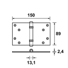 AXA Scharnier | AXA | Kantelaaf | 89 x 150 mm (Binnen en buiten draaiend, Staal) 11345523E K010808460 - 3