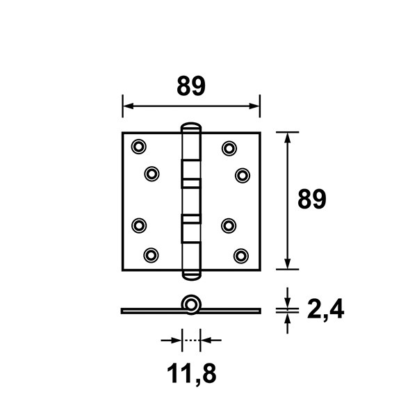AXA Scharnier | AXA | Kogellager | 89 x 89 mm (Staal) 15312523E K010808462 - 3