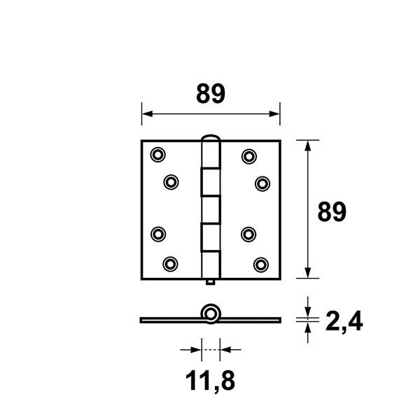 AXA Scharnier | AXA | Ongelagerd | 89 x 89 mm (Staal) 11032523E K010808477 - 3