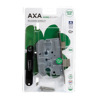 AXA Veiligheidsbeslag + Veiligheidsslot | AXA | 55 mm (Kruk, Kerntrekbeveiliging, Afgerond, Zwart)  K010808595 - 