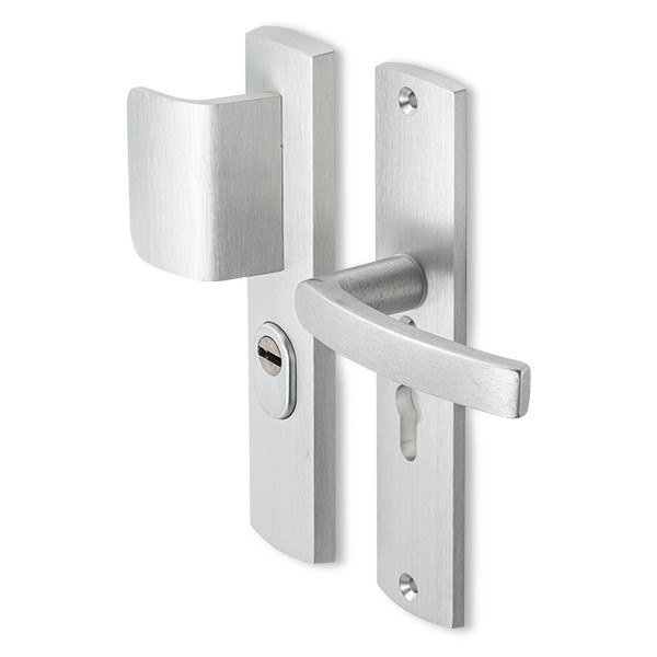 AXA Veiligheidsbeslag met duwer | AXA | Curve Plus | 55 mm  (Kerntrekbeveiliging, Aluminium) 6665351155K K010808297 - 1