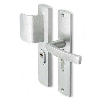 AXA Veiligheidsbeslag met duwer | AXA | Curve Plus | 55 mm  (Kerntrekbeveiliging, Aluminium) 6665351155K K010808297 - 1