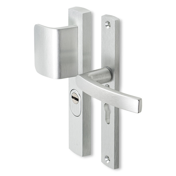 AXA Veiligheidsbeslag met duwer | AXA | Curve Plus | 55 mm  (Kerntrekbeveiliging, Aluminium) 6765351155K K010808305 - 1