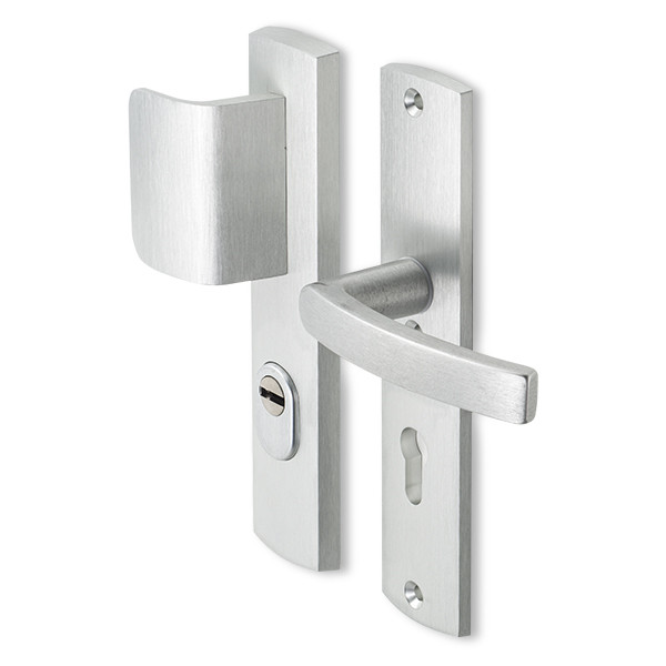 AXA Veiligheidsbeslag met duwer | AXA | Curve Plus | 72 mm  (Kerntrekbeveiliging, Aluminium) 6665351172K K010808298 - 1