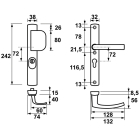 AXA Veiligheidsbeslag met duwer | AXA | Curve Plus | 72 mm  (Kerntrekbeveiliging, Aluminium) 6765351172K K010808306 - 5