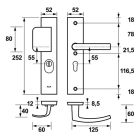 AXA Veiligheidsbeslag met duwer | AXA | Edge Plus | 55 mm  (Kerntrekbeveiliging, Aluminium, Zwart) 6667351855K K010809406 - 6