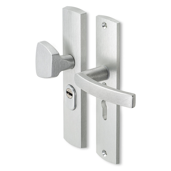 AXA Veiligheidsbeslag met knop | AXA | Curve Plus | 55 mm  (Kerntrekbeveiliging, Aluminium) 6665511155K K010808299 - 1