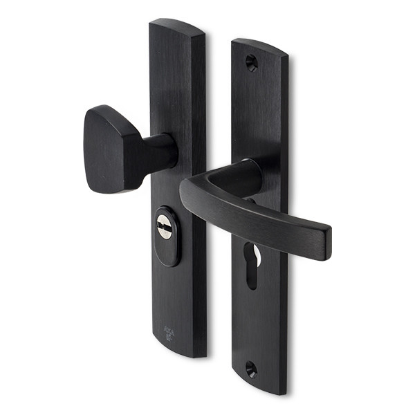 AXA Veiligheidsbeslag met knop | AXA | Curve Plus | 55 mm (Kerntrekbeveiliging, Aluminium, Zwart) 6665511855K K010808301 - 1