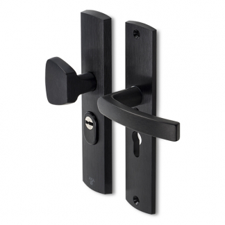 AXA Veiligheidsbeslag met knop | AXA | Curve Plus | 55 mm  (Kerntrekbeveiliging, Aluminium, Zwart) 6665511855K K010808301 - 1