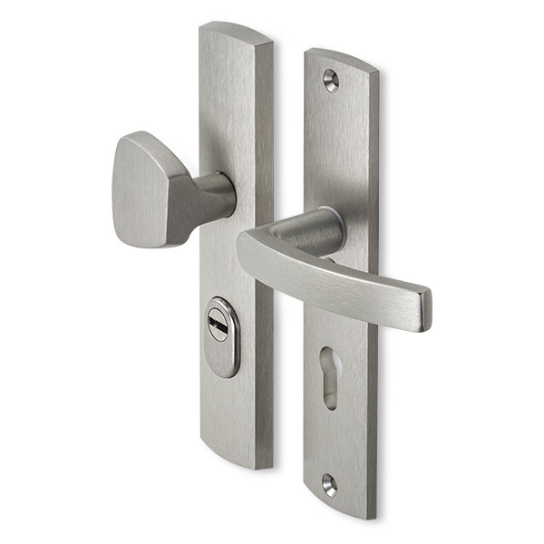 AXA Veiligheidsbeslag met knop | AXA | Curve Plus | 72 mm  (Kerntrekbeveiliging, Aluminium, RVS) 6665512972K K010808304 - 1