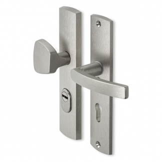 AXA Veiligheidsbeslag met knop | AXA | Curve Plus | 72 mm  (Kerntrekbeveiliging, Aluminium, RVS) 6665512972K K010808304 - 1