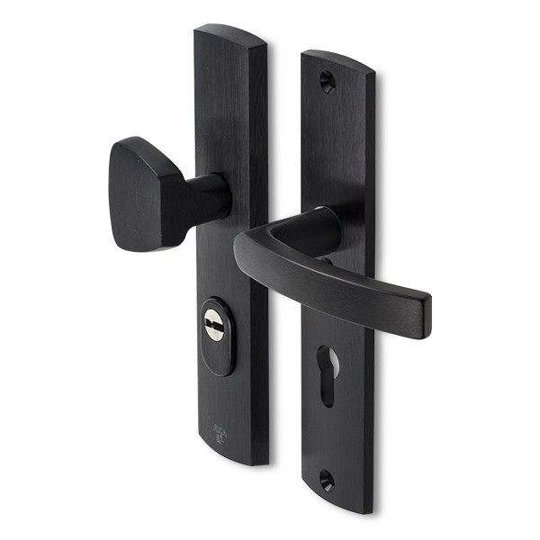 AXA Veiligheidsbeslag met knop | AXA | Curve Plus | 72 mm (Kerntrekbeveiliging, Aluminium, Zwart) 6665511872K K010808302 - 1