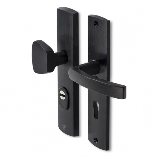 AXA Veiligheidsbeslag met knop | AXA | Curve Plus | 72 mm  (Kerntrekbeveiliging, Aluminium, Zwart) 6665511872K K010808302 - 1